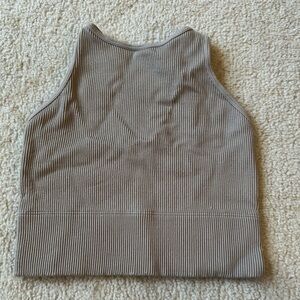 Gilly Hicks Taupe Ribbed Athletic Top